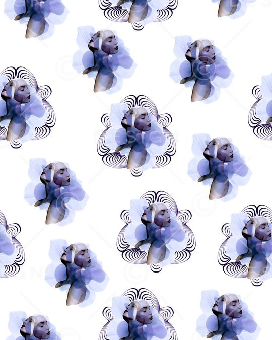 几何与人像印花华亿平台图片