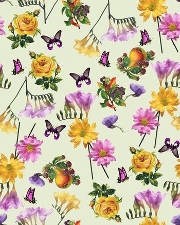 515650-最新时尚流行 女装家纺 花卉 蝴蝶