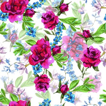 515708-清新玫瑰蓝莓蝴蝶