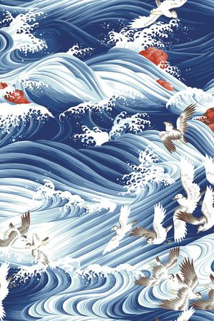 蓝色海洋之海印花华亿平台图片