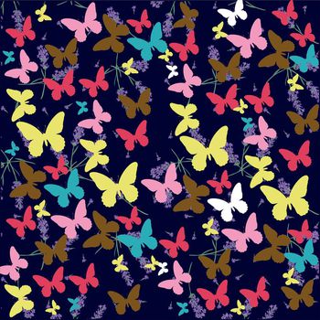 515856-蝴蝶满印花版  花纹图案 家纺 箱