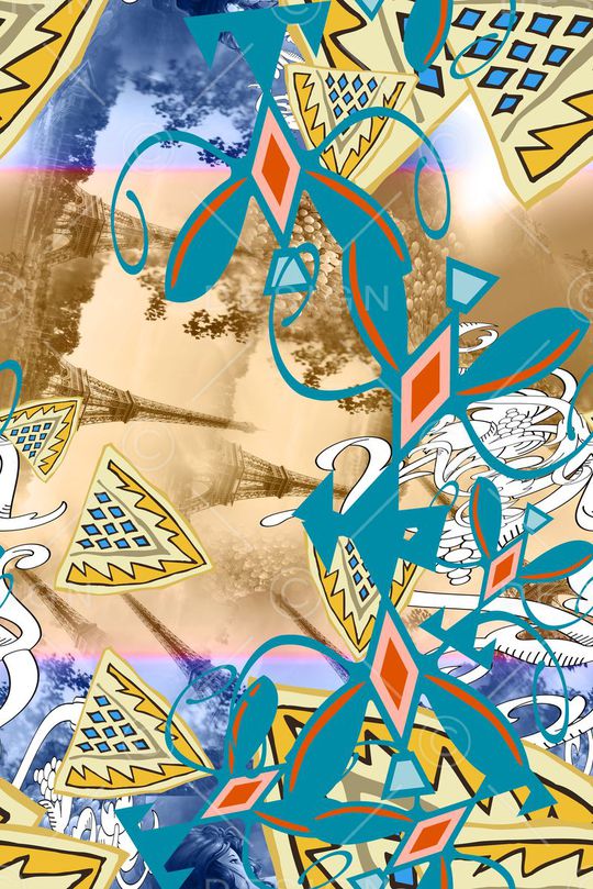 抽象服饰印花华亿平台图片