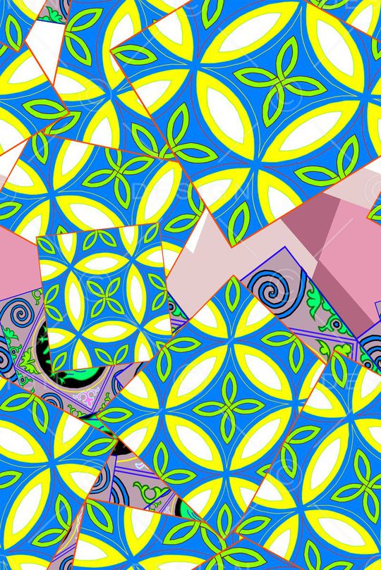 抽象几何印花华亿平台图片