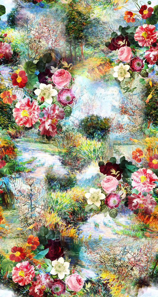 森林油画印花华亿平台图片