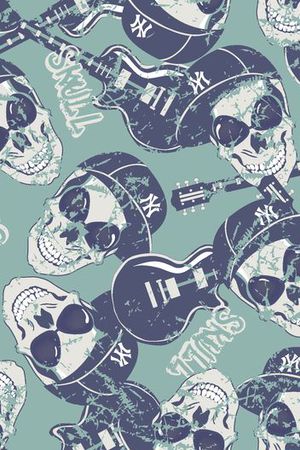 骷髅头吉他印花印花华亿平台图片