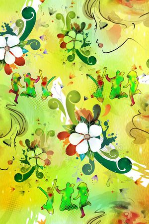 水彩水墨印花华亿平台图片