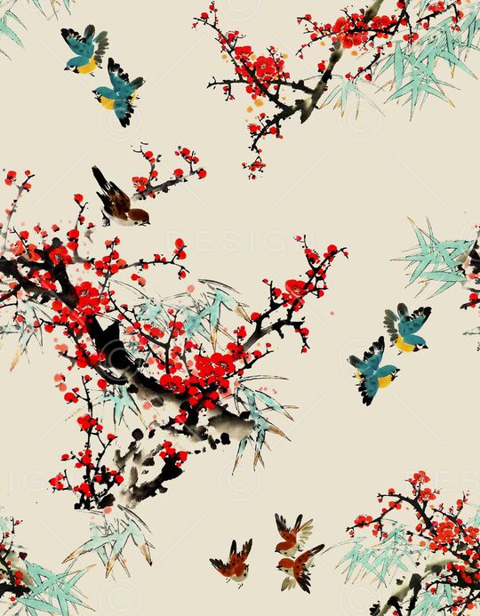 花鸟印花华亿平台图片