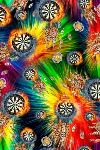 516338-大气 五彩华亿平台  羽毛 珠宝 