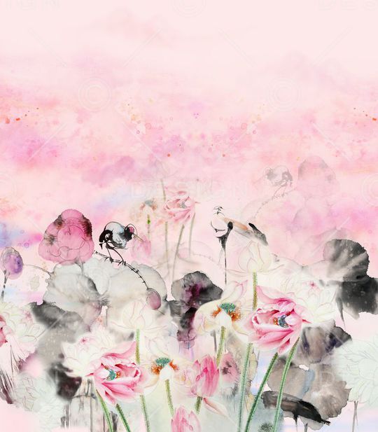 水墨印花华亿平台图片