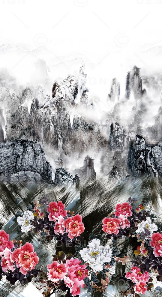 现代中国风印花华亿平台图片