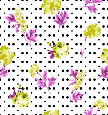 516650-时尚潮流波点清新手绘花卉