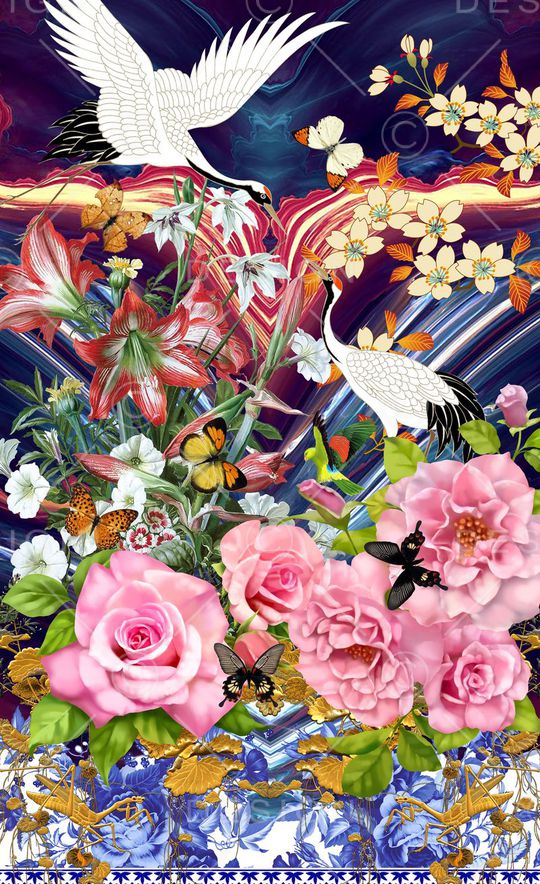 潮流时尚印花华亿平台图片