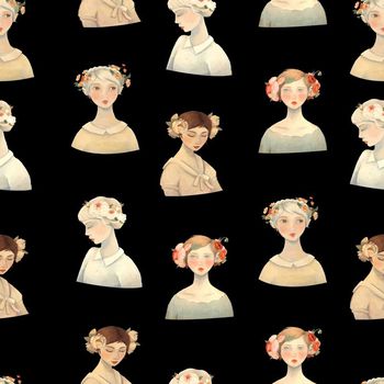 516756-插画美女水彩华亿平台