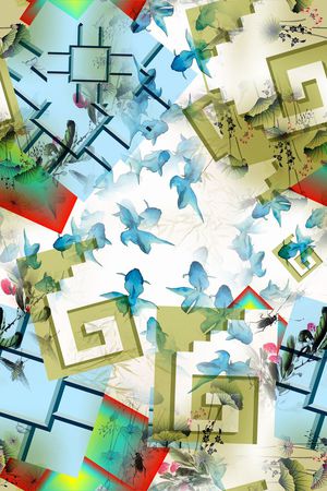 中国风印花华亿平台图片