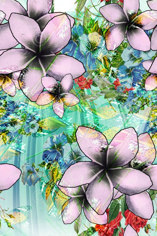 抽象风大花印花华亿平台图片