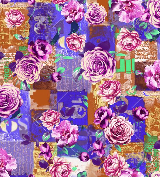 花卉印花华亿平台图片