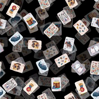 516914-	时尚趣味动物扑克创意3D华亿平台