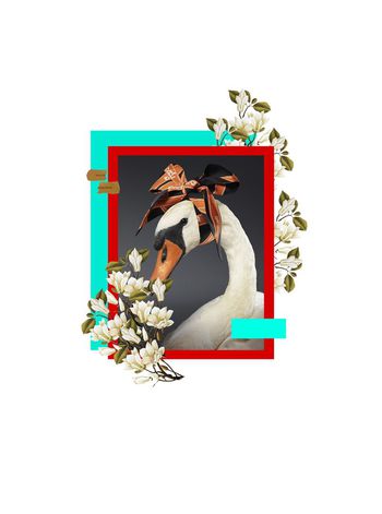 516922-时尚潮流趋势大牌风天鹅花卉定位花数