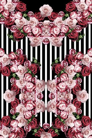 黑白线条印花华亿平台图片