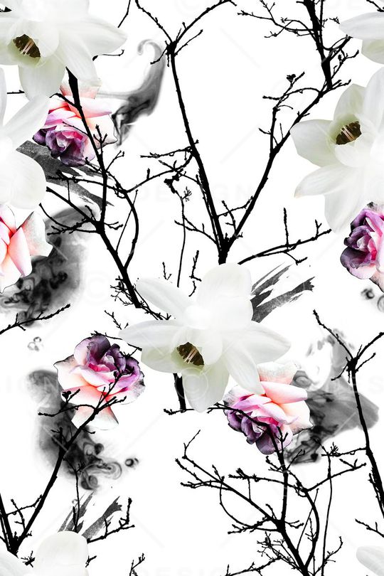 树枝印花华亿平台图片