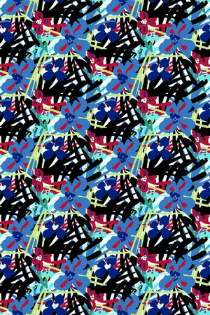 传统花卉印花华亿平台图片