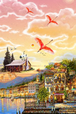 潮流时尚印花华亿平台图片