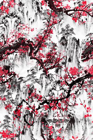 中国风印花华亿平台图片