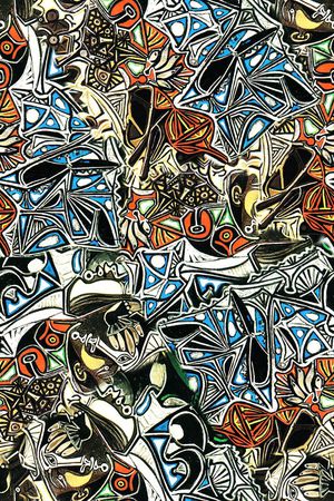 时尚 复古 高雅 毕加索 油画 抽象 几何印花华亿平台图片