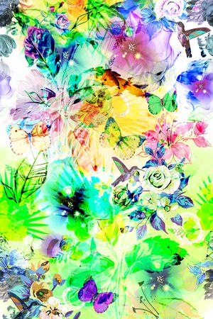 炫彩抽象小清新印花华亿平台图片