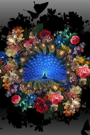 花卉底纹印花华亿平台图片