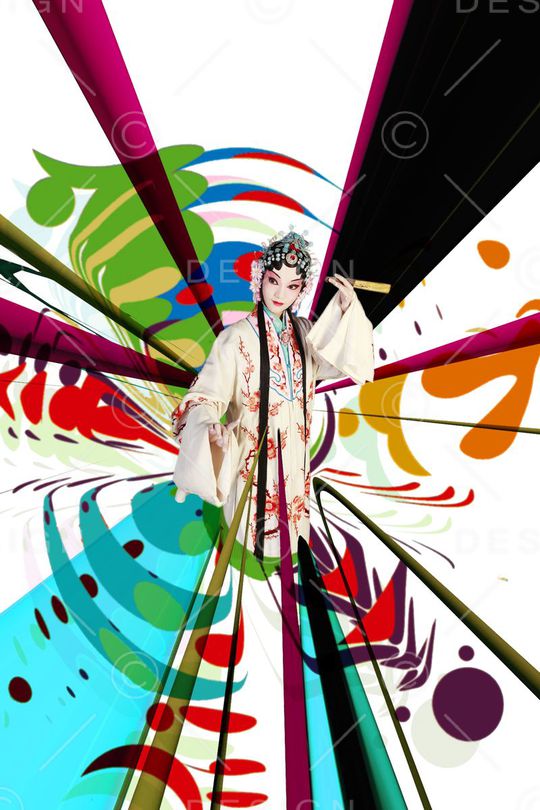 抽象彩色几何色块印花华亿平台图片