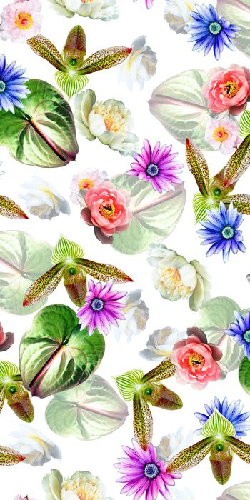 各种花卉印花华亿平台图片