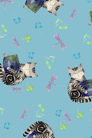 时尚小猫印花华亿平台图片