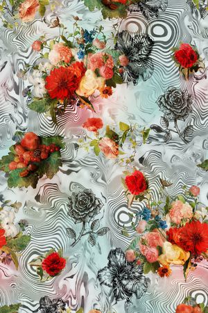 满版花卉印花华亿平台图片