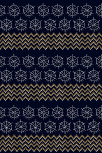 517683-休闲风航海元素船舵条纹男装衬衫T恤