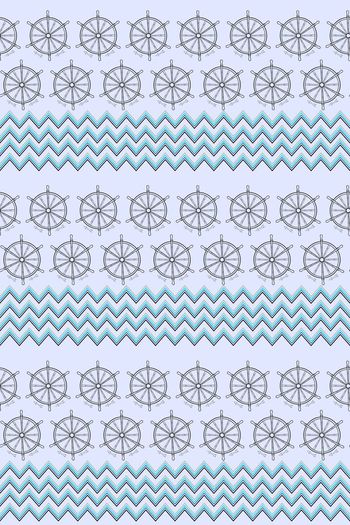 517684-休闲风航海元素船舵条纹男装衬衫T恤