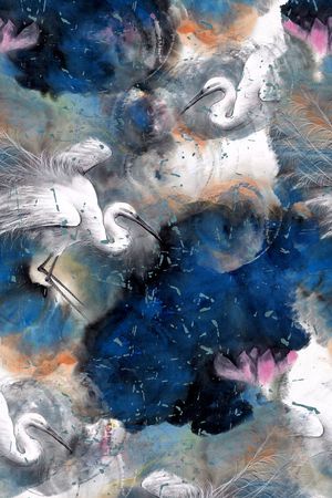 中国风印花华亿平台图片