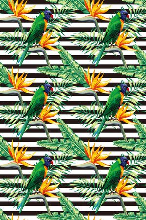 热带风情印花华亿平台图片