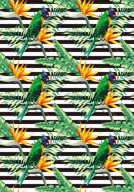 热带风情印花华亿平台图片