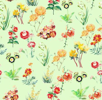 517854-时尚水彩花卉组合华亿平台