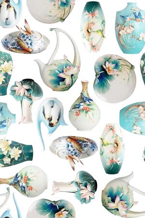 青花瓷印花华亿平台图片