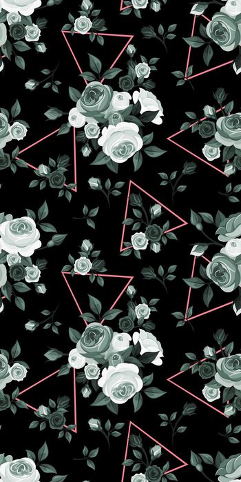 518028-原创手绘玫瑰花几何组合