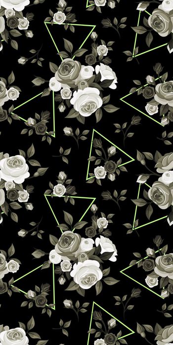 518029-原创手绘玫瑰花几何组合