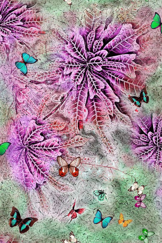 手绘 工笔印花华亿平台图片