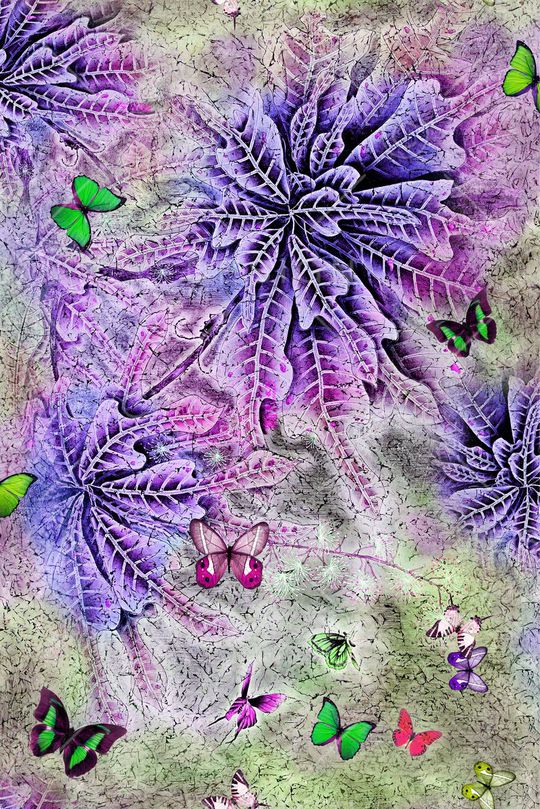 手绘 工笔印花华亿平台图片