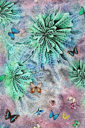 手绘 工笔印花华亿平台图片