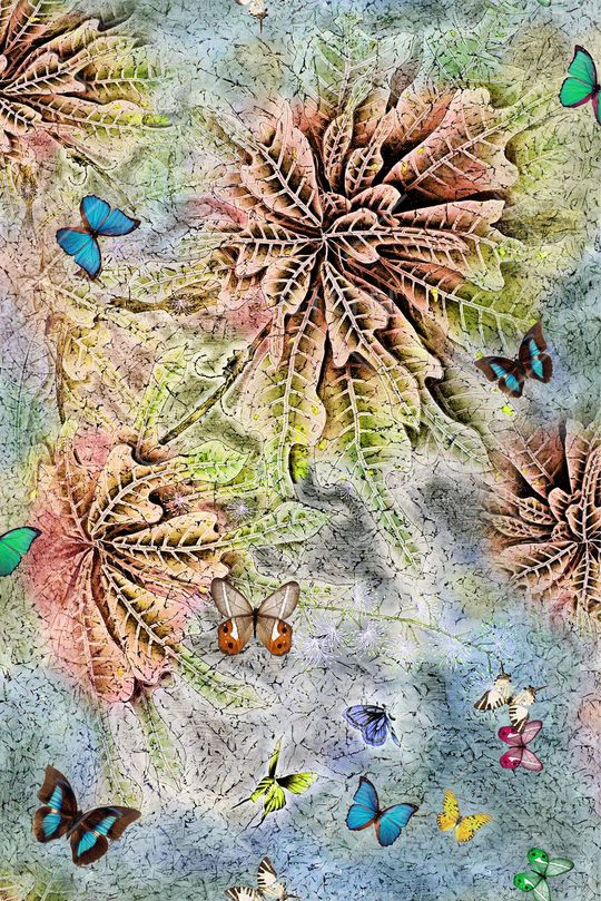 手绘 工笔印花华亿平台图片