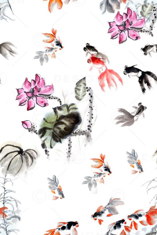 水墨印花华亿平台图片