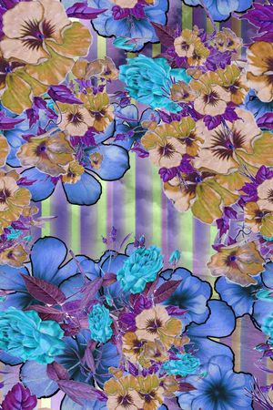 田园花卉印花华亿平台图片