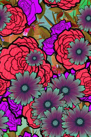 花卉印花华亿平台图片